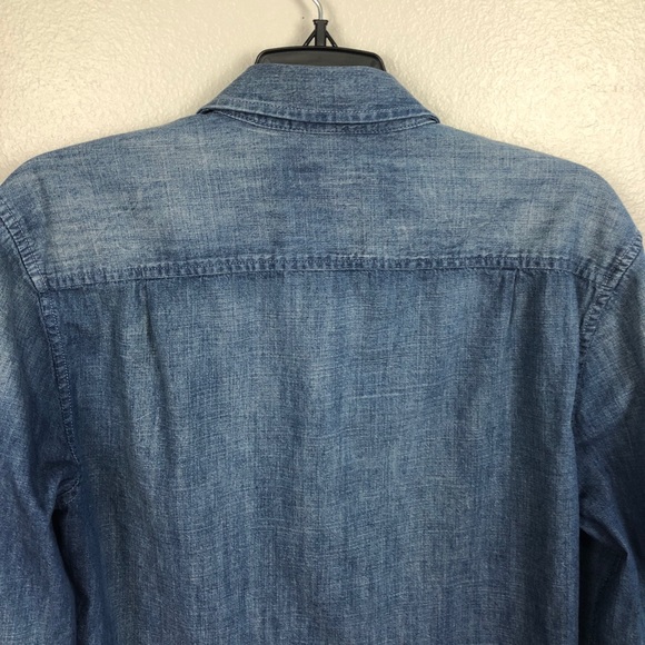 7 For All Mankind Distressed chambray shirt size S - Picture 11 of 12